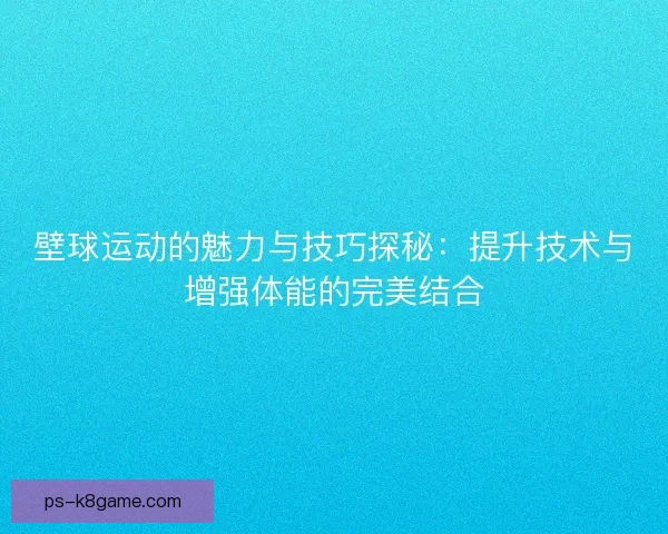 壁球运动的魅力与技巧探秘：提升技术与增强体能的完美结合